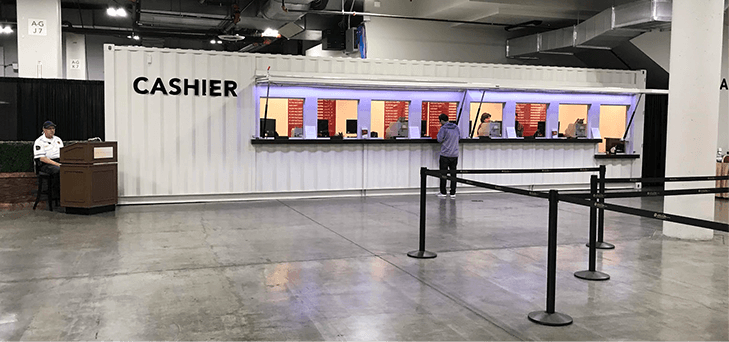 ticket booth shipping container