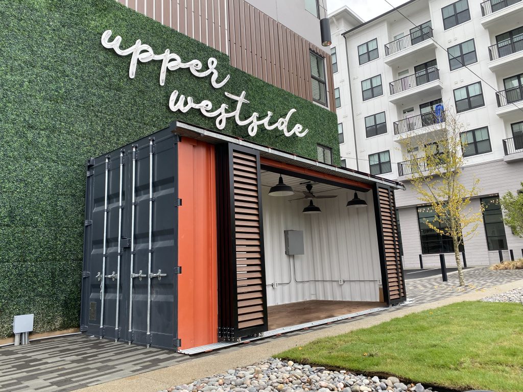 shipping container movie theatre