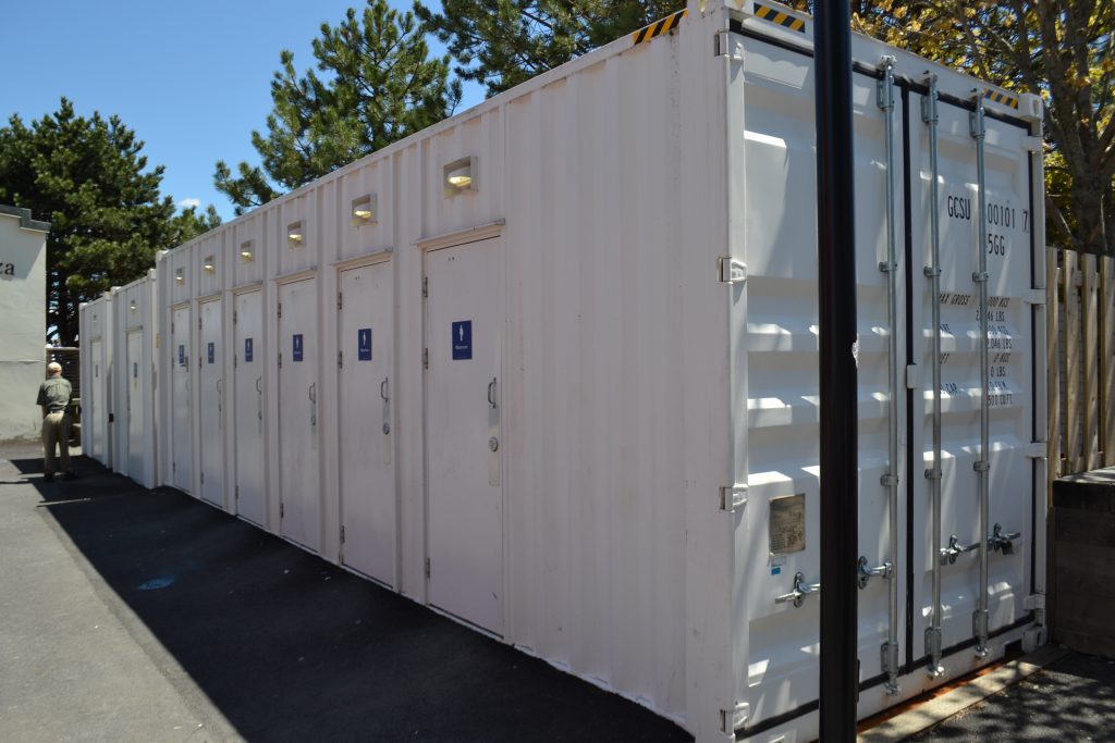 Shipping Container Bathroom in Park