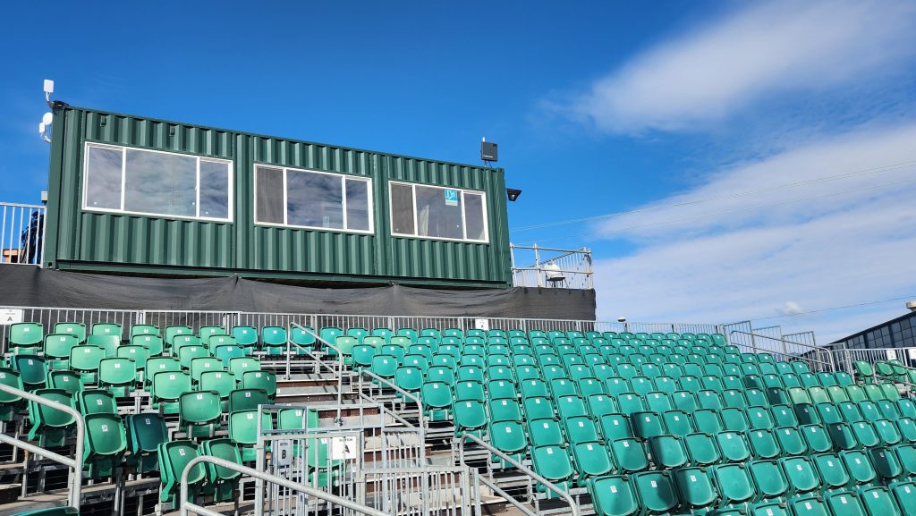 Oakland Ballers Shipping Container Press Box