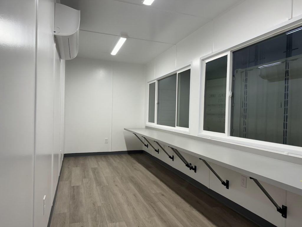 Shipping Container Press Box Interior