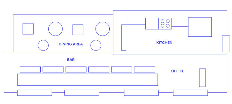 shipping container cafe floor plan
