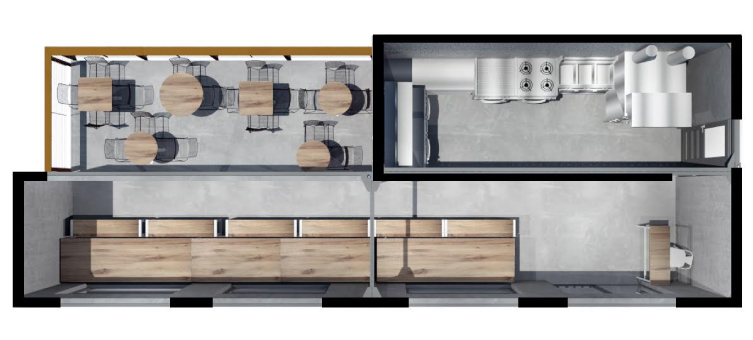 container coffee shop floor plans