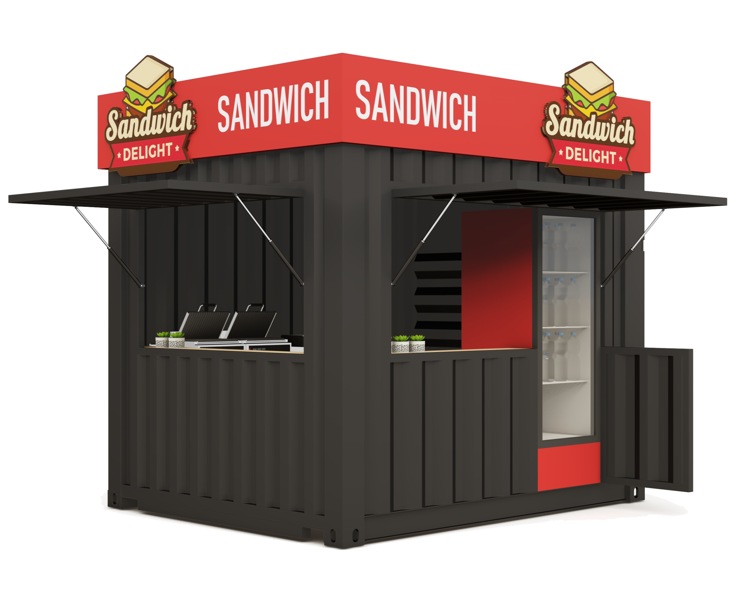 10 foot modular restaurant transparent