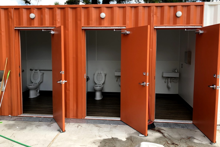 shipping container bar bathroom